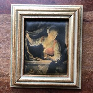 Framed Vintage-Style Art Print in Gold Frame